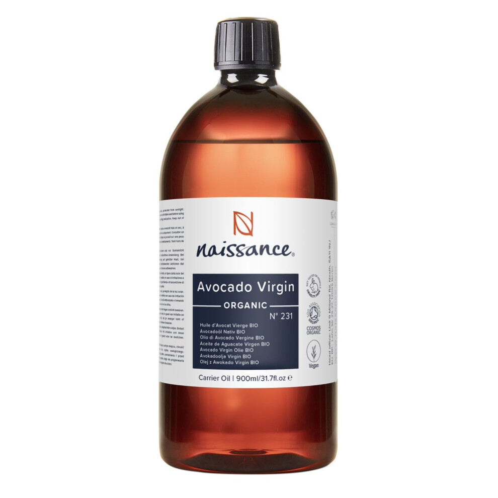 Naissance Organic Avocado Oil (No. 231) - 900 Ml - Base Oil, Massage, Diy Beauty