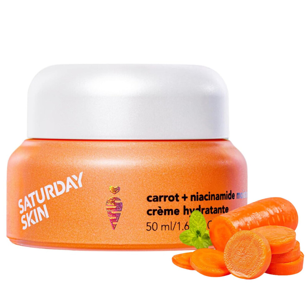 Saturday Skin Cream Face Moisturizing With Carrot, Niacinamide, Ceramides & Centella Asiatica, Peptide, Paraben-Free, Sulfates-Free,