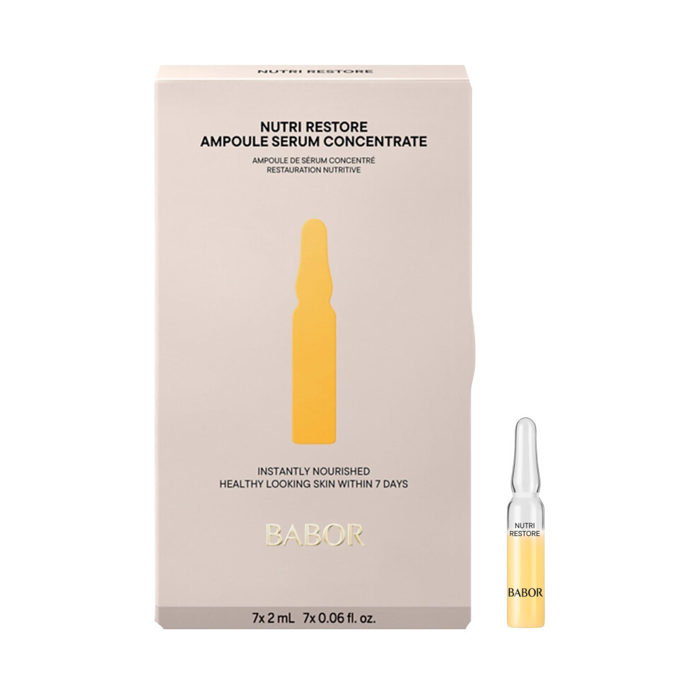 Babor Nutri Restore Restorative Serum Ampoules For The Face, For Intensely Nourished And Healthy Skin, Vegan Formula, With Amino Acids And Argan Oil,