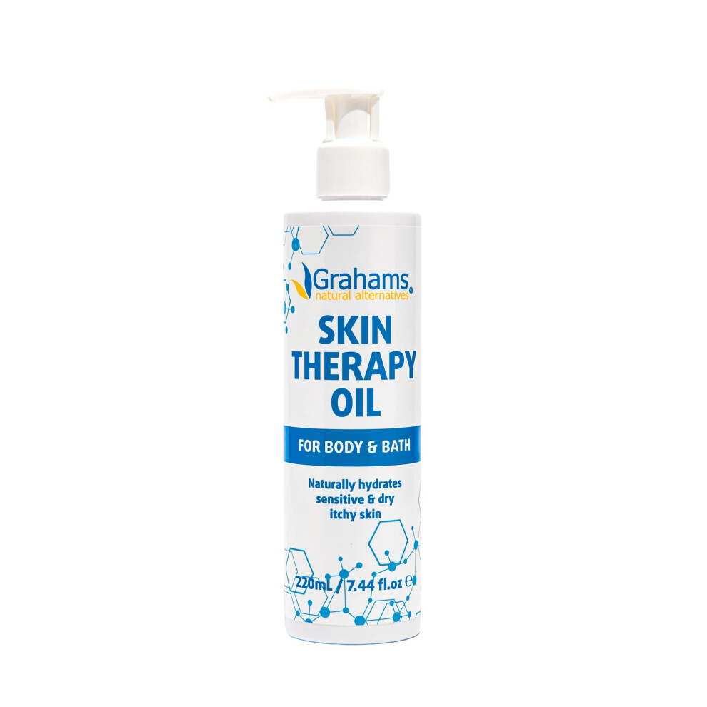 Grahams Natural Skin Therapy Body Oil For Very Dry Skin & Itch Relief, Moisturiser For Eczema-Prone Skin & Dermatitis, Natural 100% Oil Blend,