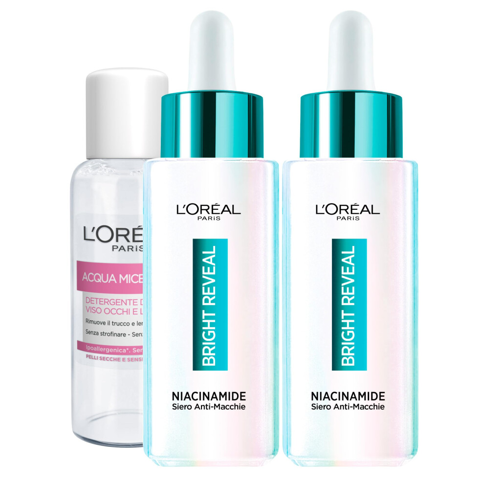 L'Or?al Paris Bright Reveal Anti-Blemish Face Serum Uniforming Smoothing Illuminating Gentle Formula Against Imperfections for Sensitive Skin - 2x
