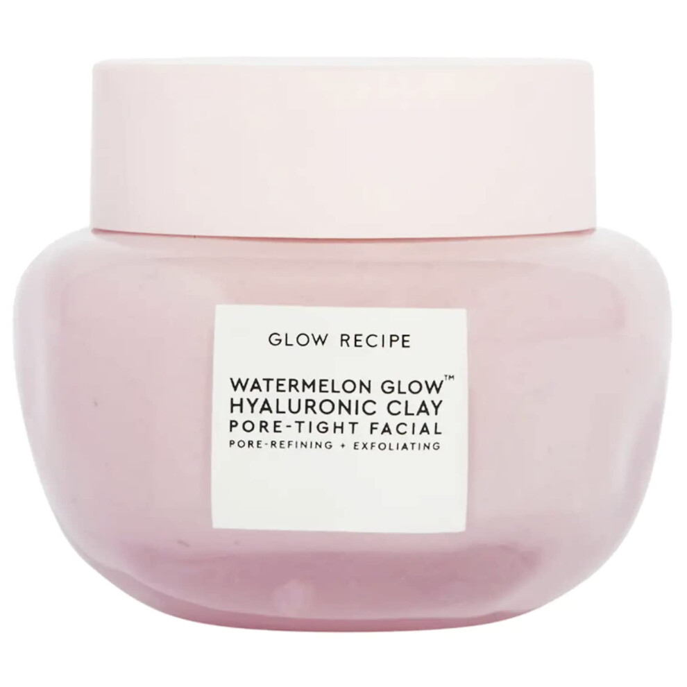 Glow Recipe Watermelon Glow Hyaluronic Clay Pore-Tight Facial - Gentle Exfoliating Clay Mask With Hyaluronic Acid - Help Minimize The Appearance Of