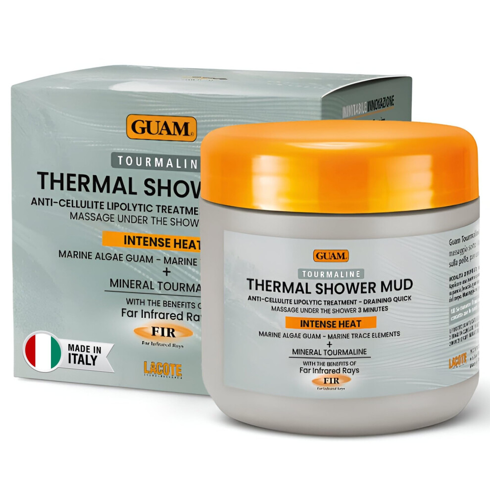 Guam Cream Fir Tourmaline Shower Mud Cellulite Remover ? 3-Min Thermal Anti Cellulite Draining Treatment ? 400Ml Hot Cellulite For Tummy, Legs &