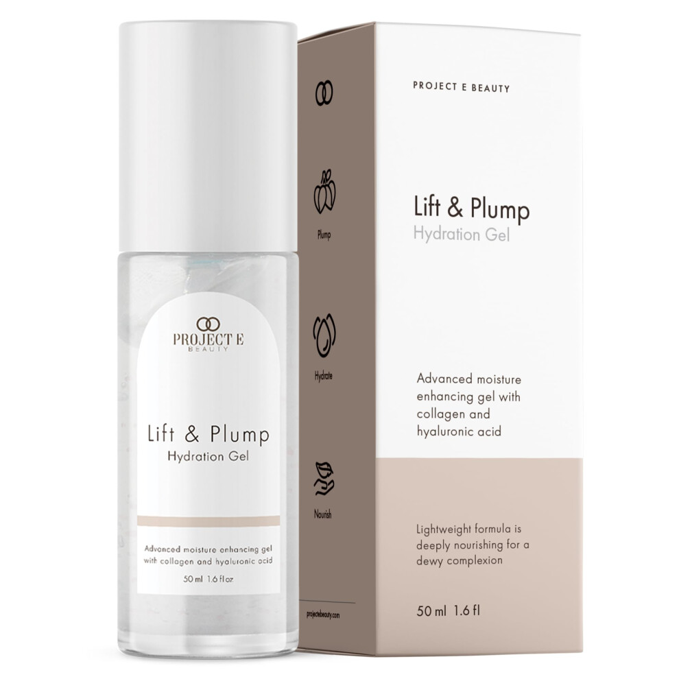 Project E Beauty Lift & Plump Hydration Gel By | 24-Hour Hydration | Anti-Aging Pore Tightening Treatment | Hydrating & Moisturizing Facial Skincare |