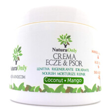 Natura Only-Mango and Coconut Eczema & Psoriasis Cream-Natural and Intensive Cream with Manuka Honey, Aloe Vera. Treatment for Dry, Itchy, red and