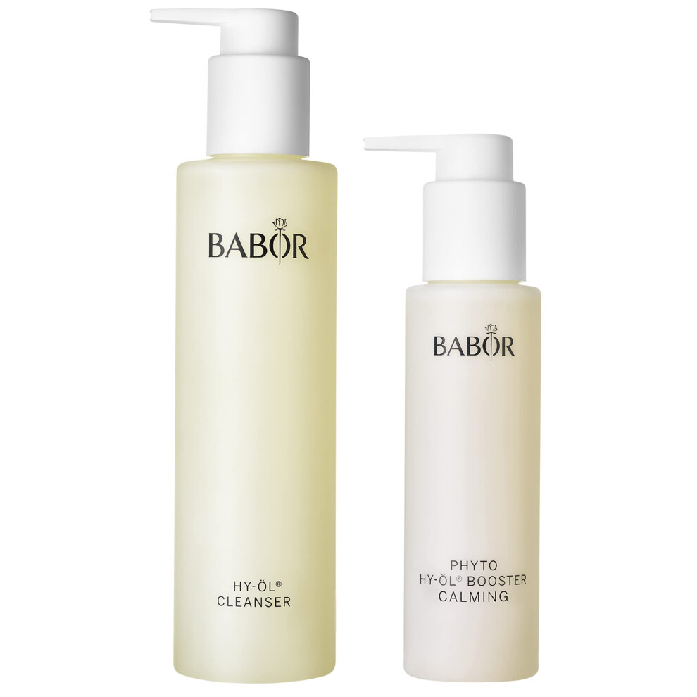 Babor Cleansing Set For Sensitive Skin, With Hy-Oil Cleanser And Hy-Oil Booster Calming Herbal Extract, For Pore-Deep Cleansing, 2-Piece