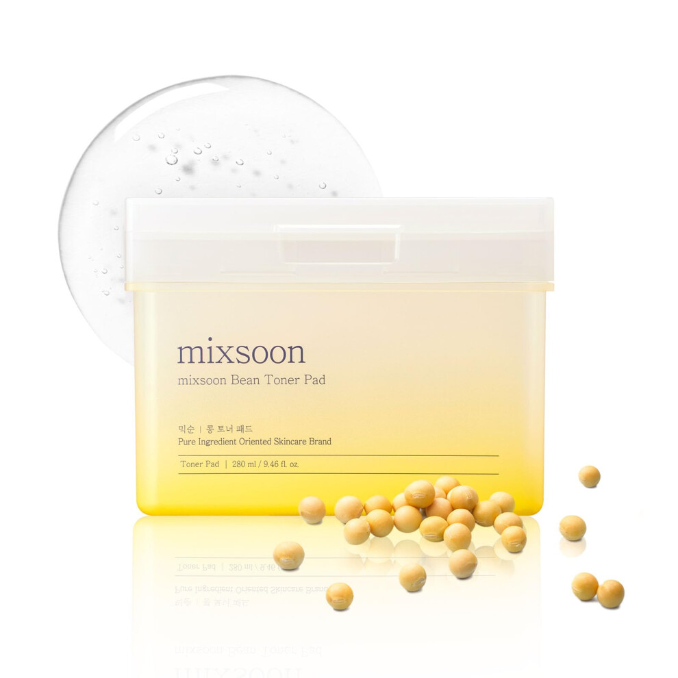 Mixsoon Bean Toner Pad,Moisturizing, Elasticity,Exfoliation, Bean Extracts, Cotton Pad (280Ml/9.46Fl.oz/70 Sheets)