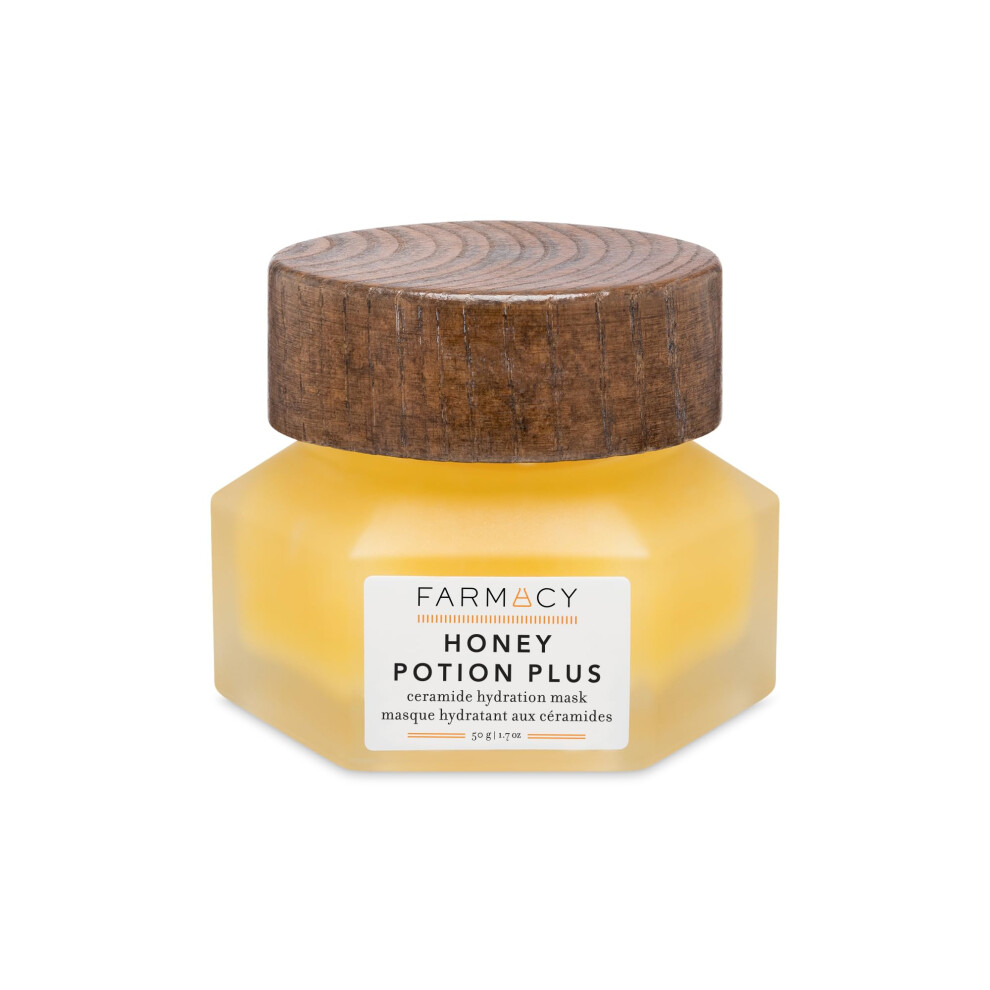 Farmacy Honey Potion Plus Facial Mask With Ceramides & Panthenol - Antioxidant Rich Hydrating Face Mask - Moisturizing Skin Care Facial Mask 50G