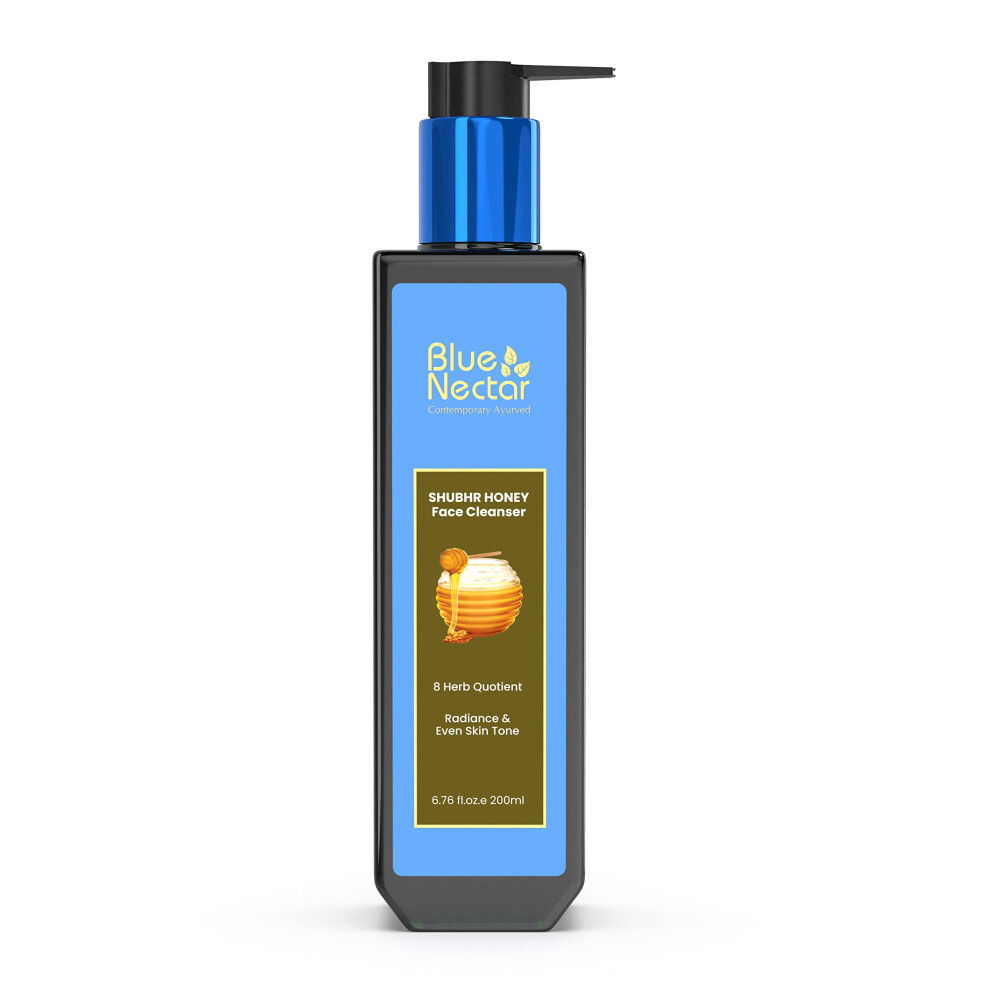 Blue Nectar Ayurvedic Tan Removal Face Wash For Glowing Skin | Honey Aloe Vera Detan Face Wash For Dry Skin, Oily Skin And Combination Skin (8 Herbs,