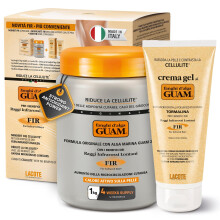 GUAM FIR Seaweed Mud Anti Cellulite Treatment + Tourmaline Cellulite Cream Gel Set - Body Leg & Tummy Tightening Duo - 1kg Hot Body Warp Cellulite