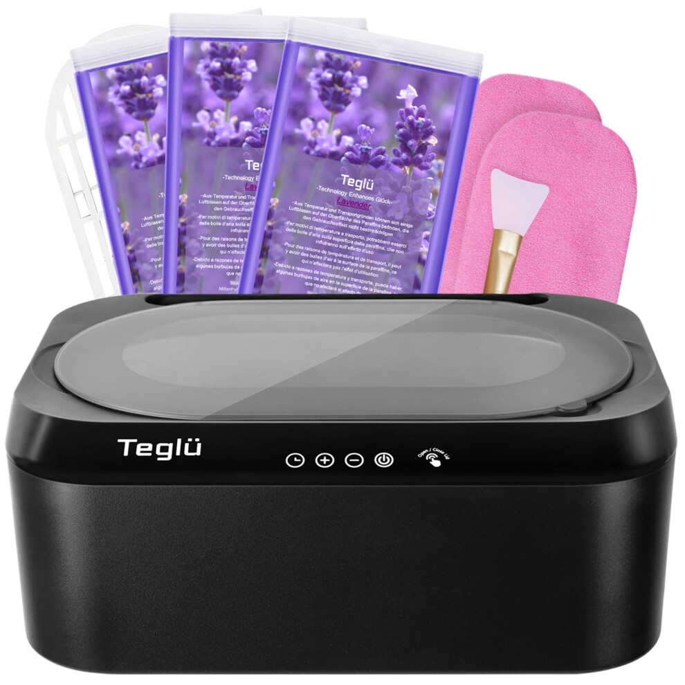 Teglu Updated Paraffin Wax Bath for Hands and Feet 4L with Automatic Lid, Paraffin Wax Machine with 3pcs Paraffin Wax/Glove/Brush for Hand Spa at-image-OPC-PH2ZMDW-NEW