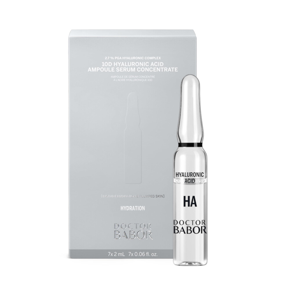 Babor Doctor 10D Hyaluronic Acid Ampoule Serum Concentrate| Intensive Moisturiser With 10 Types Of Hyaluronic Acid For A Radiant Complexion | Serum