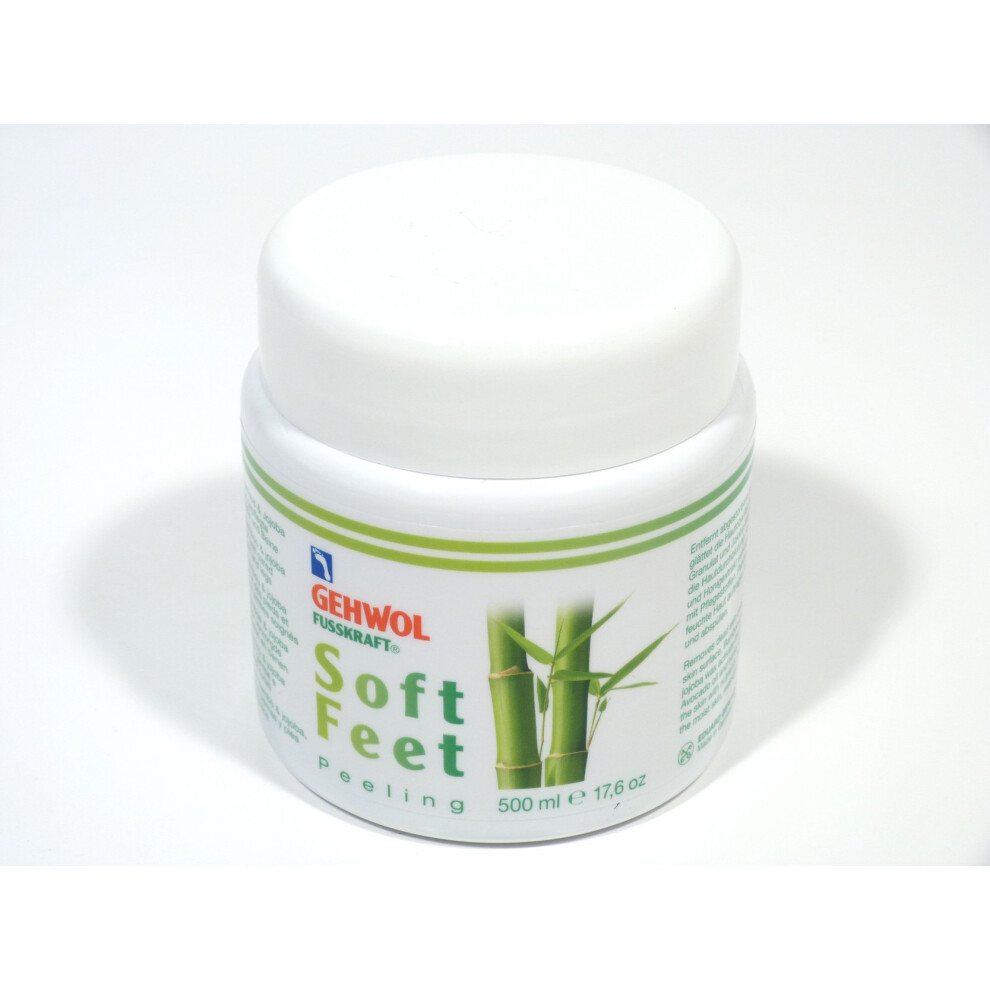 GEHWOL Fusskraft Soft Feet Peeling Foot Scrub with Bamboo, Jojoba, 500 ml