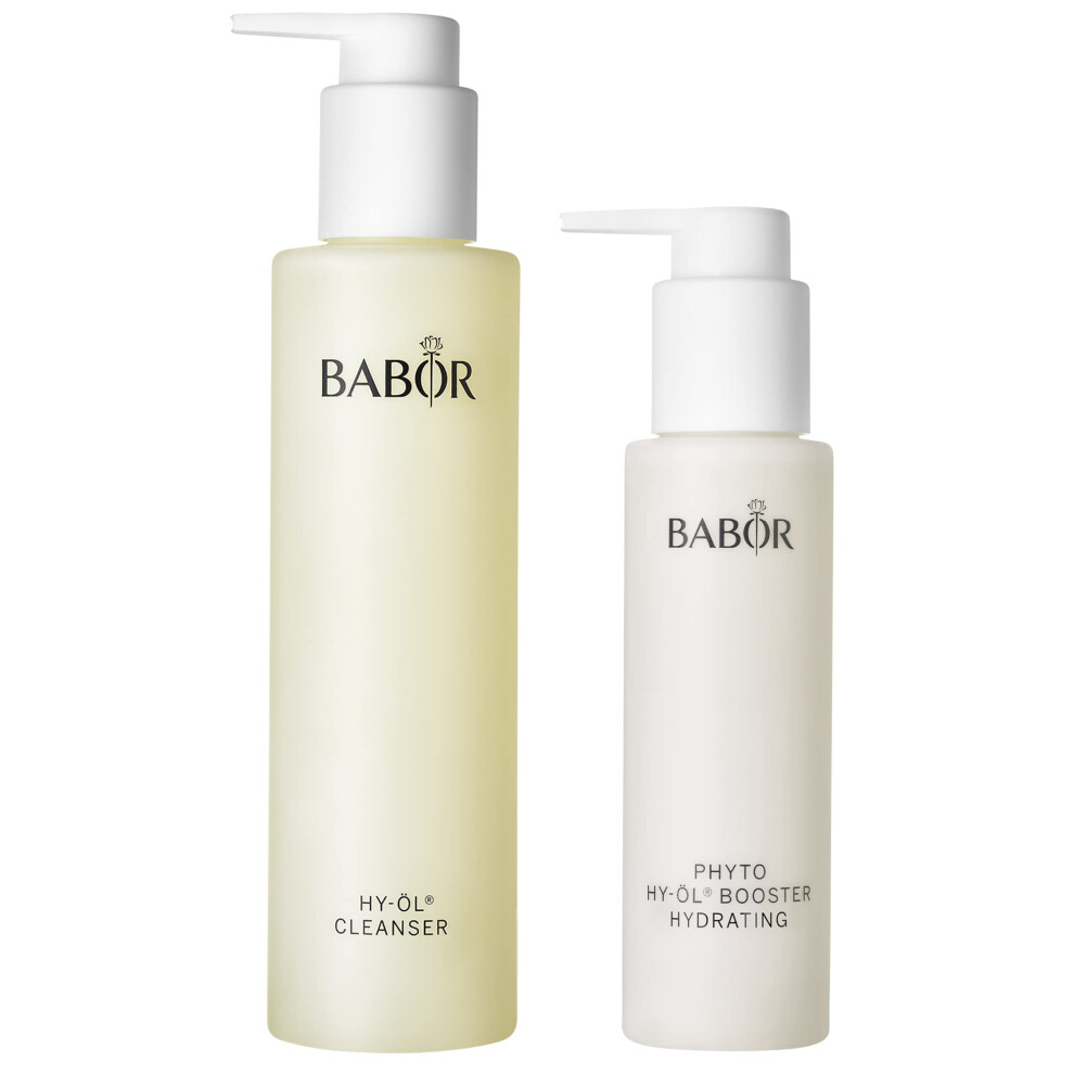 Babor Cleansing Set For Dry Skin, With Hy-Oil Cleanser And Hy-Oil Booster Hydrating Herbal Extract, For Pore-Deep Cleansing, 2-Piece