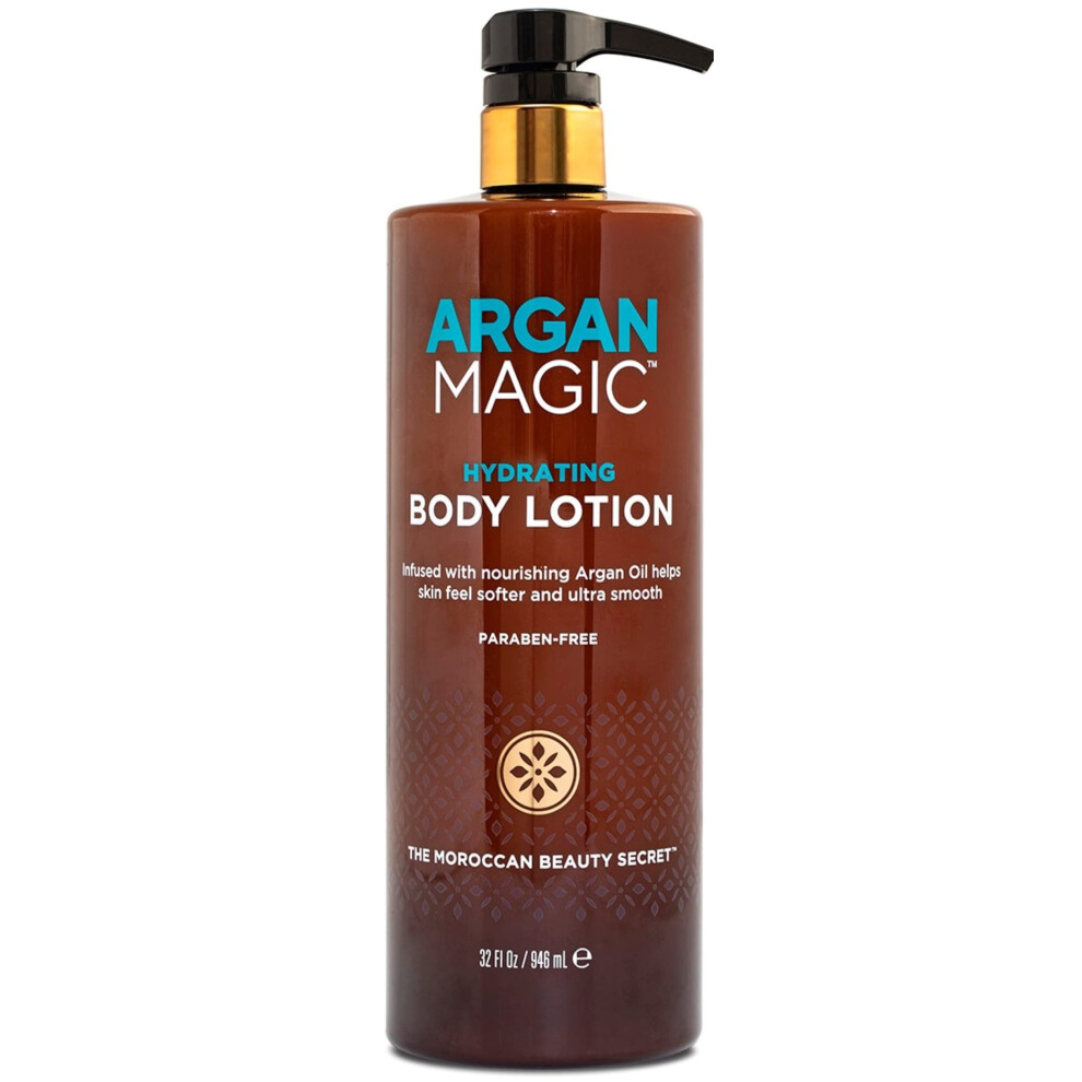 Argan Magic Hydrating Body Lotion With Argan Oil & Shea Butter For Dry Skin - Nourishes Skin, Restores Moisture, Smooths & Softens | Non-Greasy