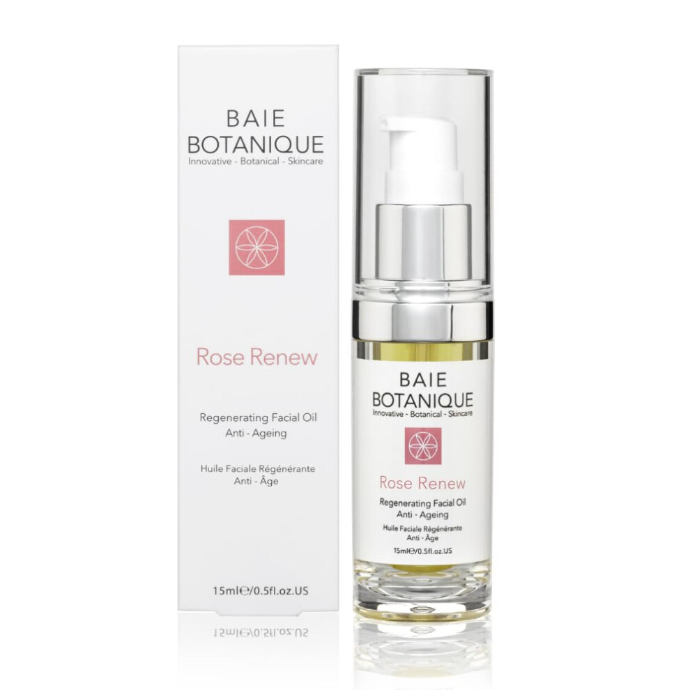 Baie Botanique Anti-Ageing Facial Oil 15Ml - Rose Absolute, Camelia, Borage, Evening Primrose, Abyssinian & Amla Oil - 100% Natural, 90% Organic
