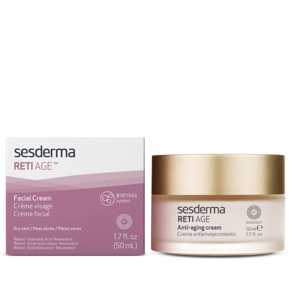 Sesderma Cream Reti Age Triple Rejuvenation Anti-Aging Gel For Mature Skin | 3 Forms Of Retinol, Vitamin C, And Growth Factors | Advanced Anti-Aging