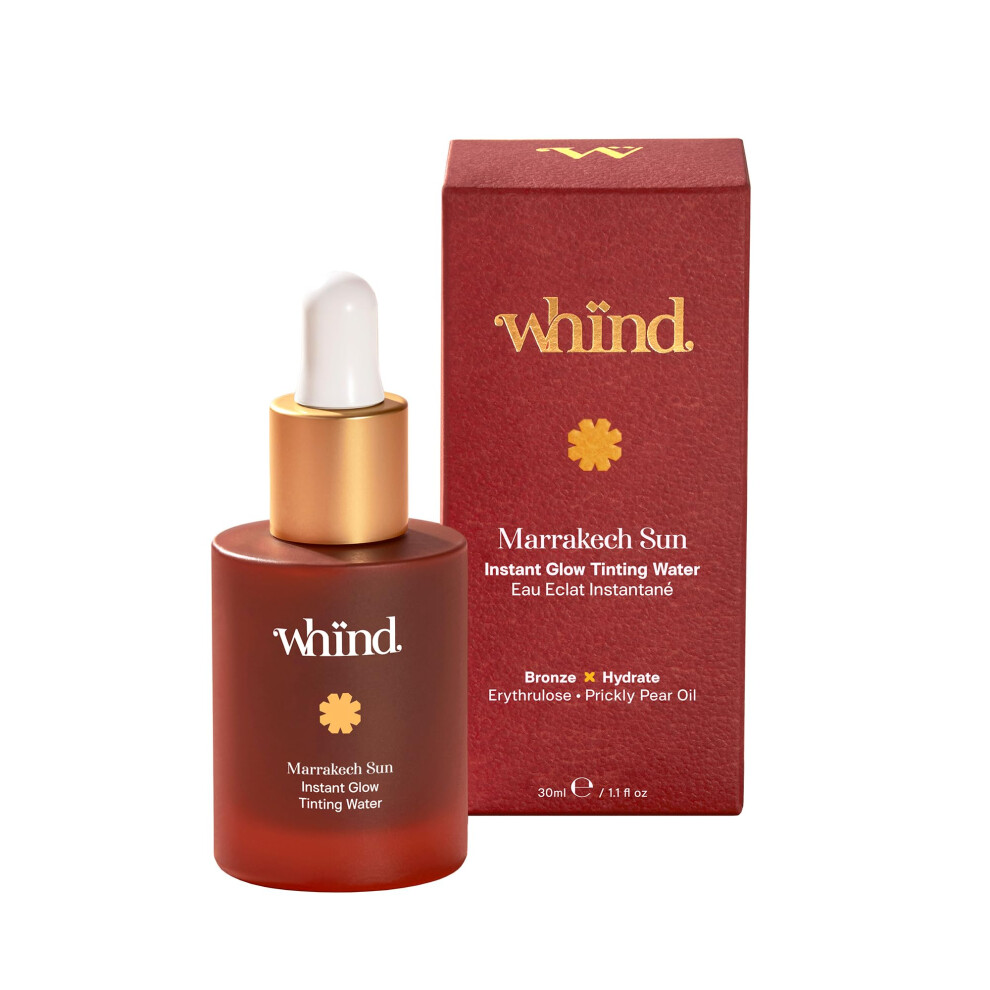 Whind Marrakech Sun Tinting Water Self Tanning Drops ? Lightweight Liquid Glow Bronzing Drops, Instant Tan Glow Serum For Face With Hyaluronic Acid &