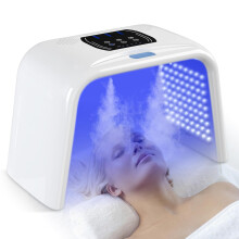 7 Colors Photon PDT LED Light Therapy Mask, Professional LED Face Mask Light Therapy with 2 Holes Spray Water Balance, Red Light Therapy Lamp Steam