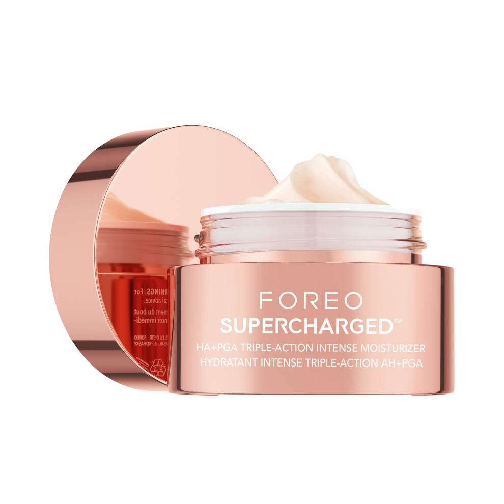 Foreo Supercharged Ha+Pga Triple Action Intense Face Moisturizer - Wrinkle Cream For Face - Hyaluronic Acid & Squalane - Vegan - Cruelty & Gluten Free