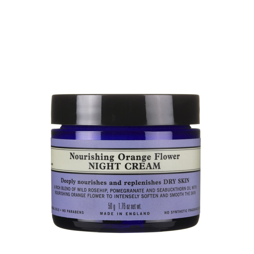 Neal's Yard Remedies Orange/Cream | Nourishing Flower Night | Vegan| Replenishes Skin Overnight | Moisturize Dry Skin | 50G