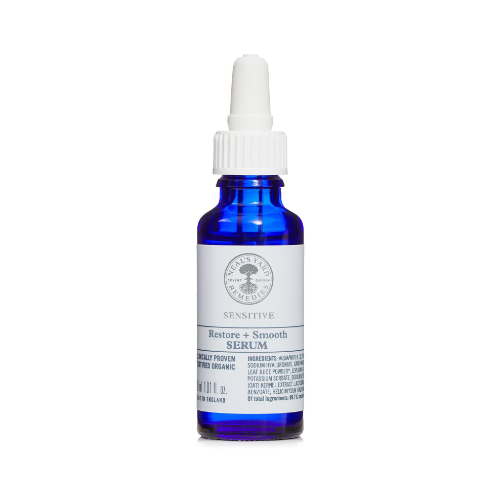 Neal's Yard Remedies Restore and Smooth Sensitive Serum | Plump Skin After 30 Days | 30ml