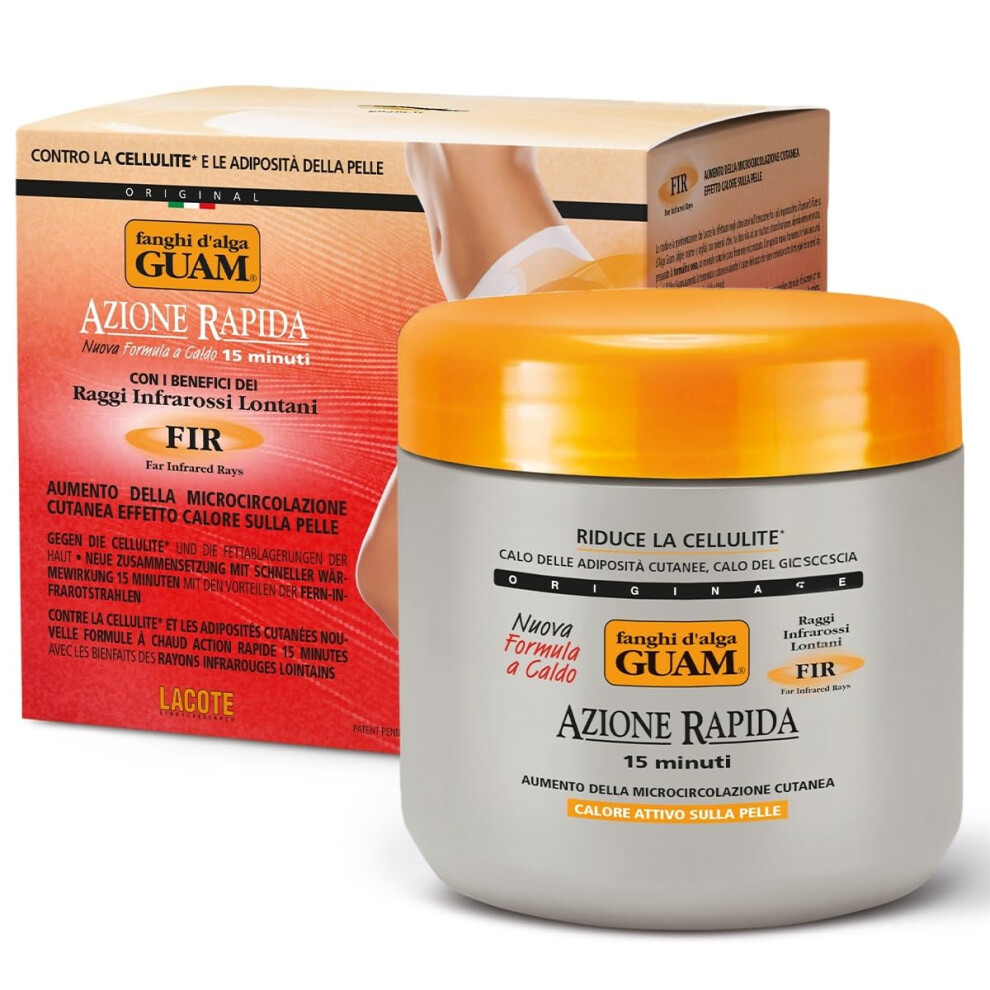 Guam Cream Fir Anti Cellulite Seaweed Hot Body Mud - 500G Warm Cellulite Remover For Flat Tummy & Waist - Belly Tightening Skin Firming - 15Min Fast