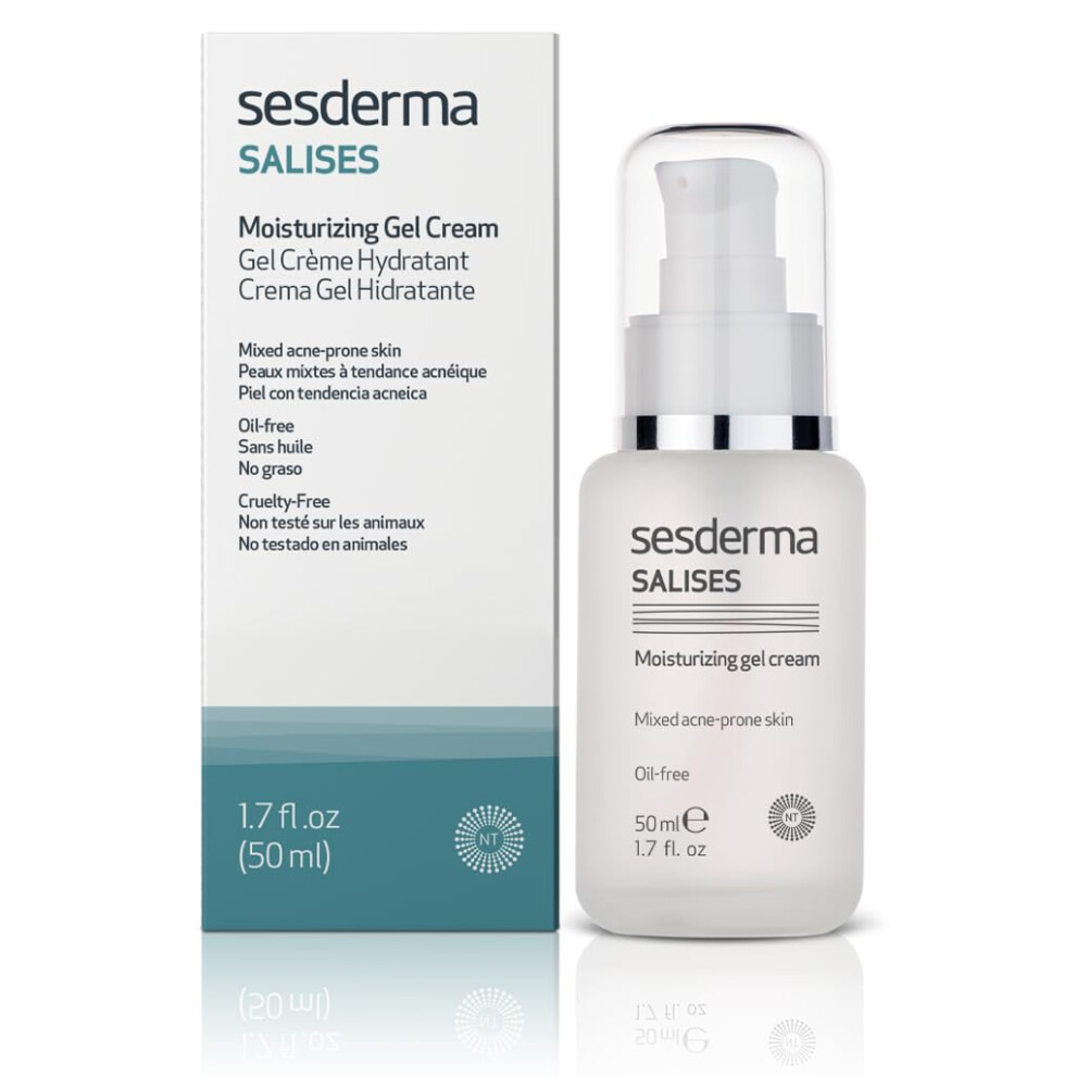 Sesderma Cream Salises Moisturising Gel 50Ml - Oil Free Face Moisturiser Combination - Acne Prone Skin With Gel Formula - Regulates Sebum & Eliminates