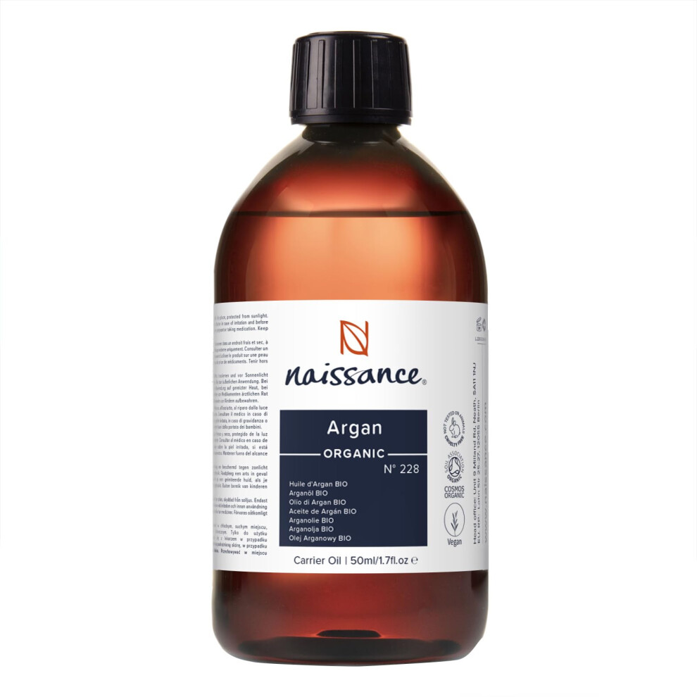 Naissance Organic Argan Oil (No. 228) 450Ml - Pure & Natural, Anti-Ageing, Antioxidant - Moisturiser & Conditioner For Face, Hair, Skin, Beard &