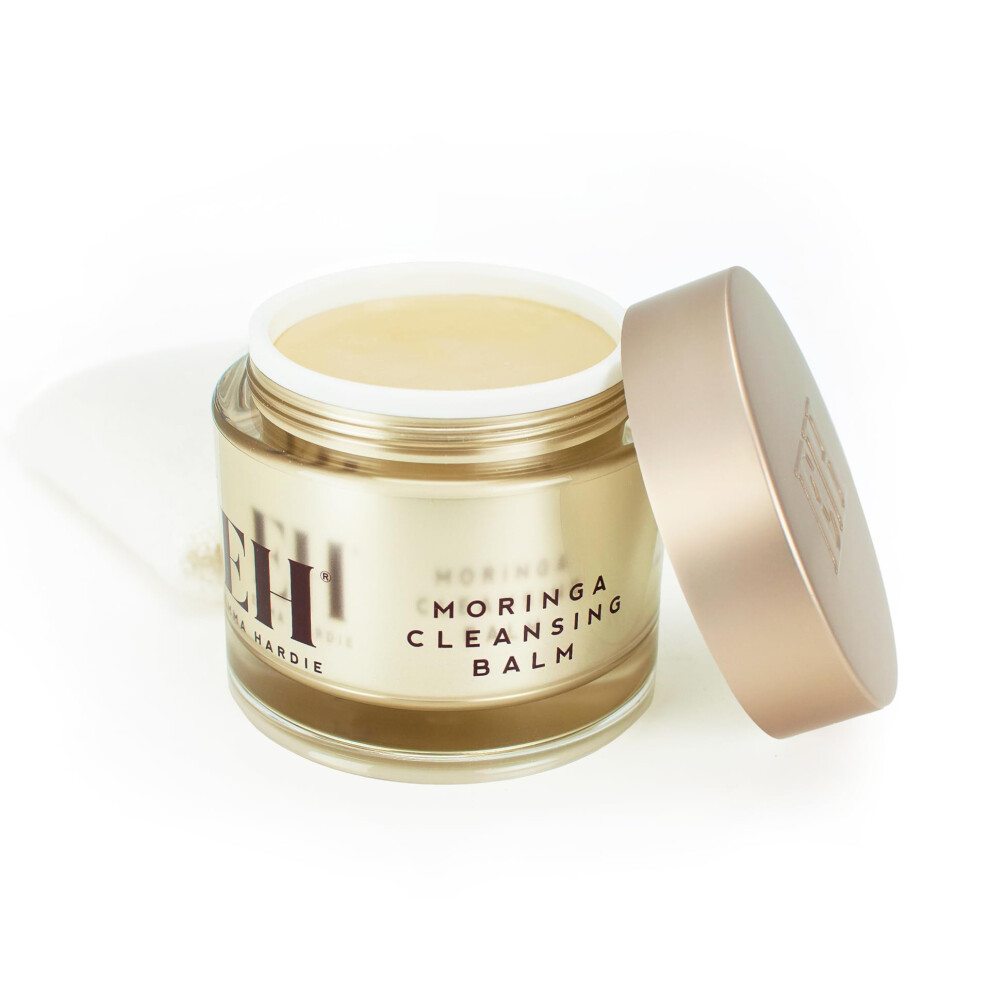 Emma Hardie 200ml Moringa Cleansing Balm with Cleansing Cloth Set, No-Rinse Formula Removes Face & Eye Make Up, Moisturizes & Hydrates the Skin,