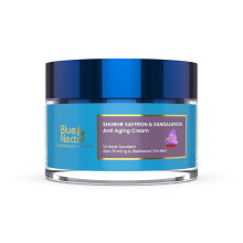 Blue Nectar Men Face Cream, Natural Skin Brightening Cream, Anti Aging Face Cream for Men with Sandalwood, Saffron and Almond Oil (14 Herbs, 50g)