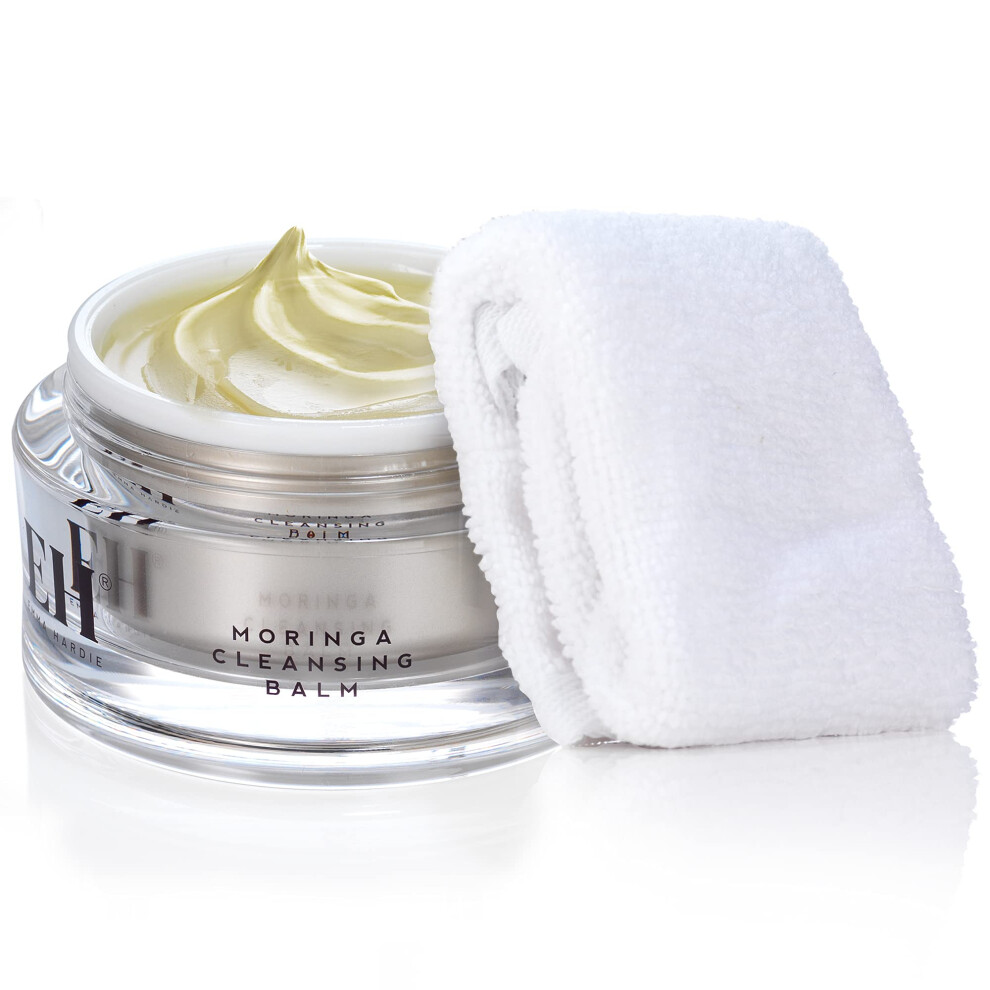 Emma Hardie 100ml Moringa Cleansing Balm with Cleansing Cloth Set, No-Rinse Formula Removes Face & Eye Make Up, Moisturizes & Hydrates the Skin,