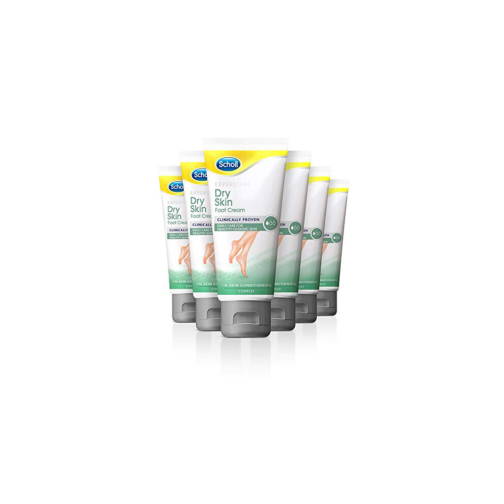 Scholl ExpertCare Dry Skin Foot Cream 75ml x 6 - Daily Care Foot Cream for Dry or Normal Skin - Contains Allantoin, Lactic Acid, and Scholl's Special