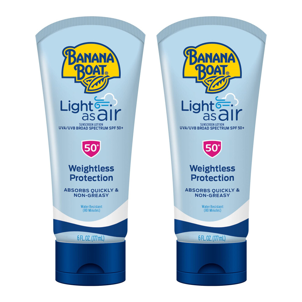 Light Banana Boat As Air Reef Friendly Broad Spectrum Sun Protection Lotion Spf 50 6Oz Twin Pack