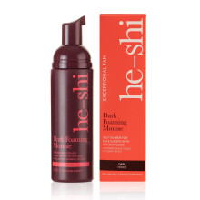 He-Shi Self Tan Dark Foaming Mousse - Fast Absorbing, Lightweight Fake Tanner for Ultra-Dark, Streak-Free - Vegan & Cruelty Free - Buildable