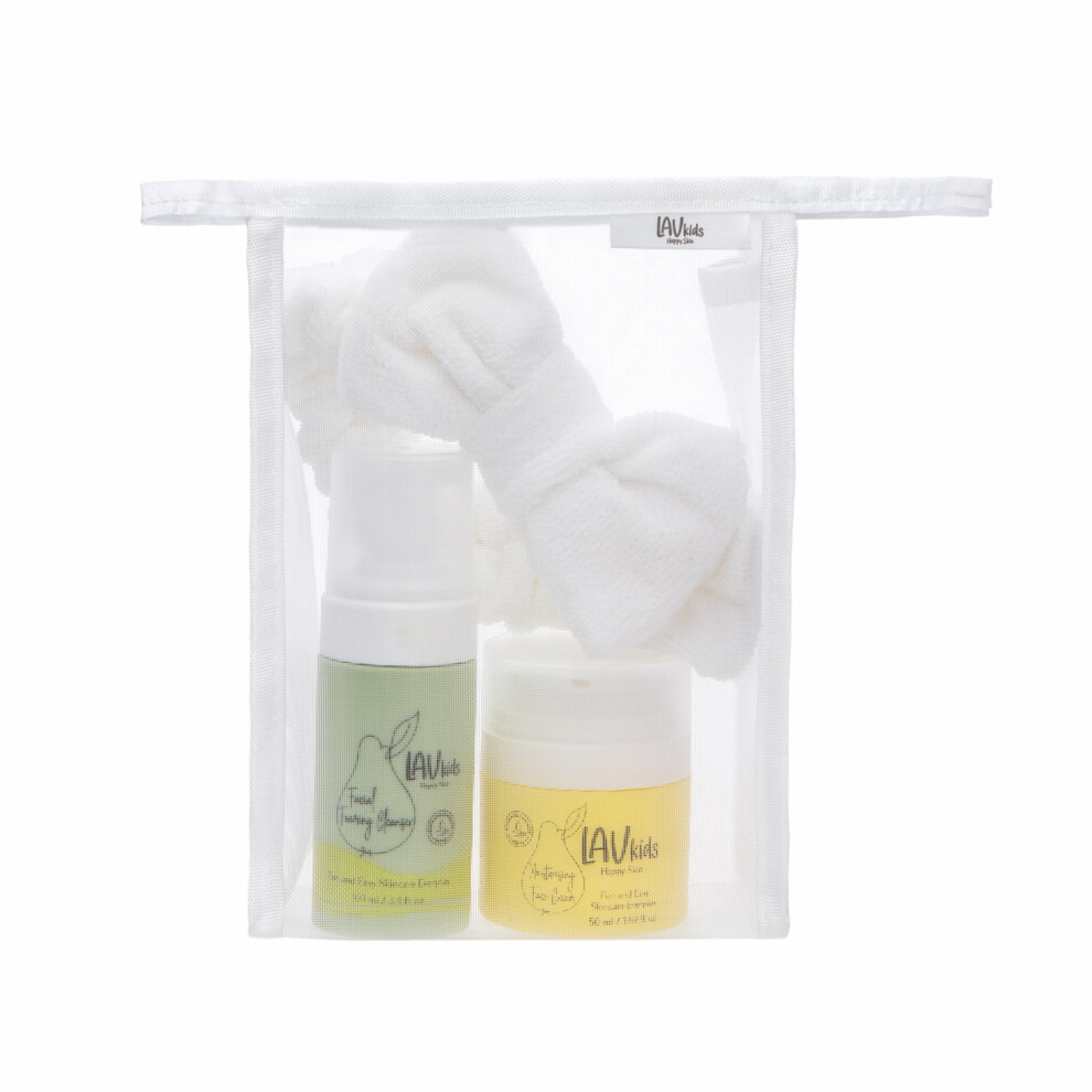 Moisturising Skincare Bundle- Foaming Facial Cleanser 100Ml & Face Moisturiser 50Ml, Dermatologically Tested, For Sensitive Skin Lav Kids