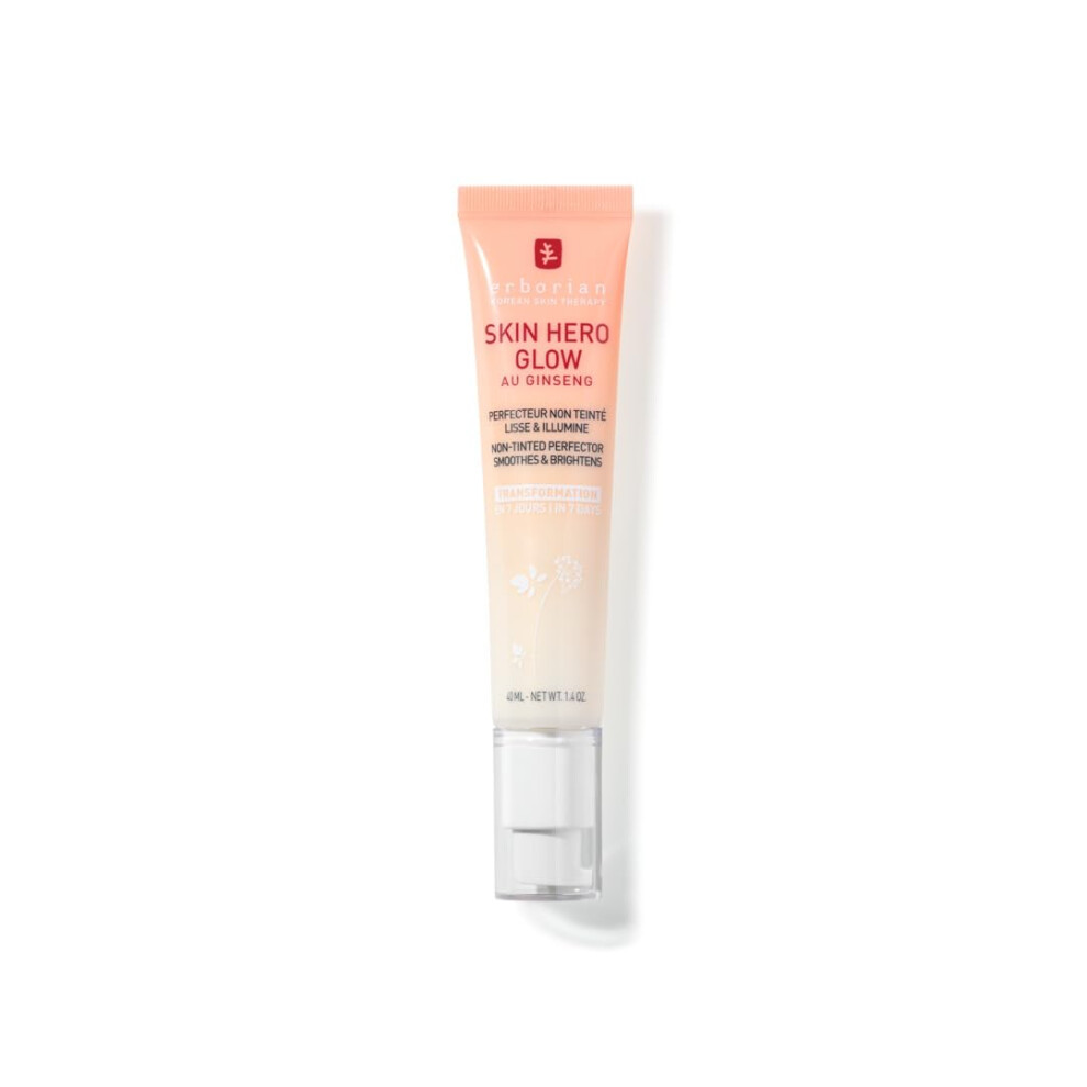 Photos - Cream / Lotion Erborian  Skin Hero Glow - Non-Tinted Skin Perfector + 7-Day Radiance Booster - Glass Skin Effect - Lightweight Texture - K 