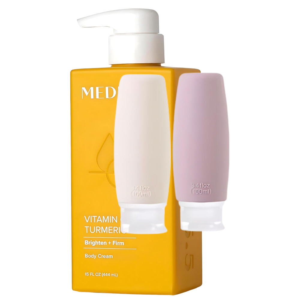 Prosperina Med Vitamin C And Turmeric Body Cream | Firming, Brightening | Targets Uneven Skin Tone, Age Spots & Sun Damage | Skincare Set + Card