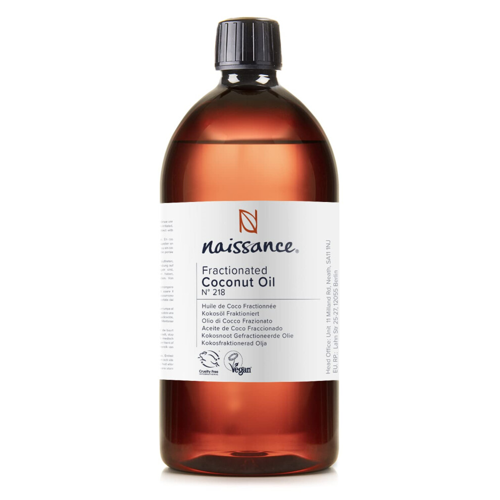 Naissance Liquid Fractionated Coconut Oil (No. 218) - 870Ml - 100% Pure Natural For Skin, Hair, Lip Gloss, Diy Beauty Recipes, Aromatherapy, Massage,