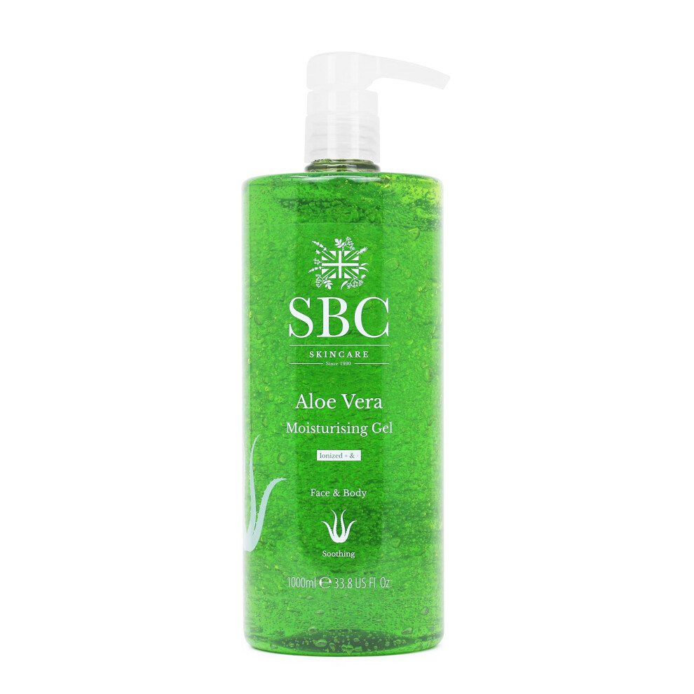Sbc Skincare Light Aloe Vera Moisturising Gel - 1000Ml | Weight Aloe Vera Cooling Gel For Face And Body | Aloe Vera Moisturiser For Dry, Damaged And