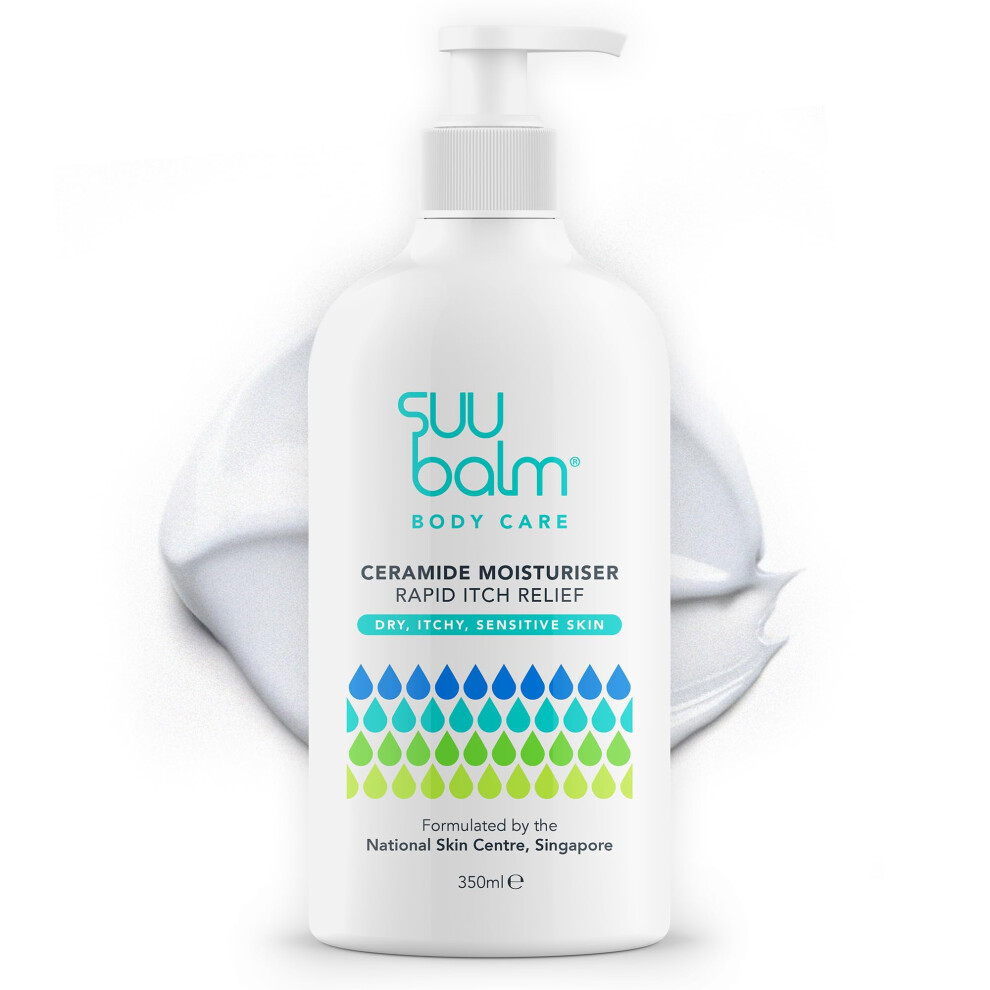 Suu Balm Cream - Itch Relief Menthol & Ceramide Body Moisturiser - Itch Relief In 5 Minutes - Psoriasis, Dry, Sensitive Skin, Eczema Treatment
