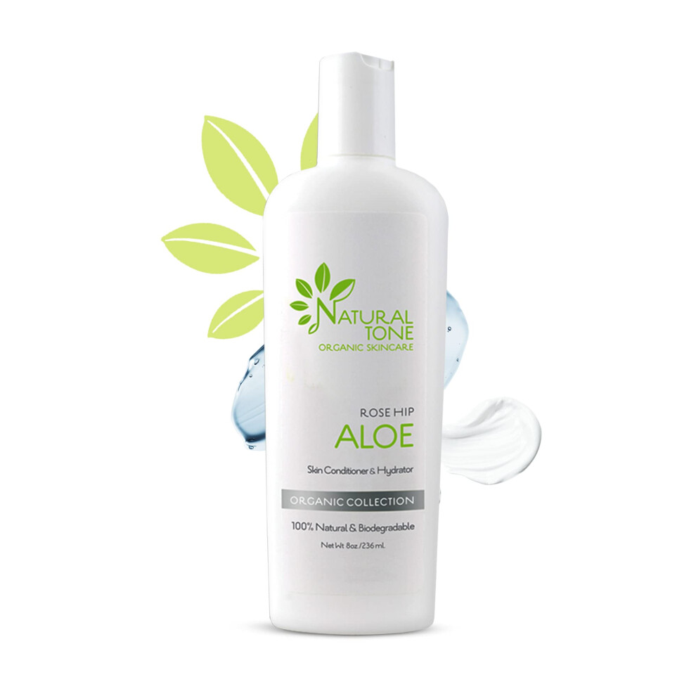 Natural Tone Organic Skincare Rosehip Aloe Lotion Skin Conditioner And Hydrator 236Ml