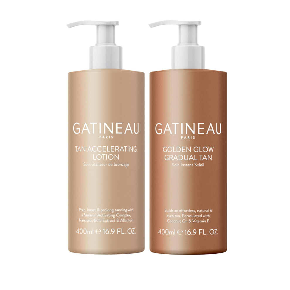 Gatineau - Total Body Glow Collection Skincare Gift Set, with Tan Accelerating Lotion (400ml) & Golden Glow Gradual Tan (400ml)