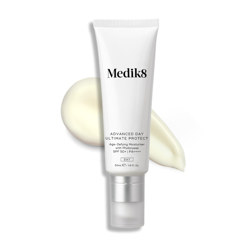 Medik8 Advance Day Ultimate Protect - SPF 50+ Age-Defying Moisturiser with Photolyase SPF 50+ PA++++ - Hydrating & Non-Greasy UV Protection - With