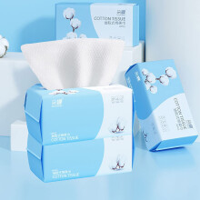 4 Pack Cotton Facial Dry Wipes 100 Count, Deeply Cleansing Disposable Face Towel Cotton Tissue, Multi-Purpose for Skin Care, Make-up Wipes, Face Wipes