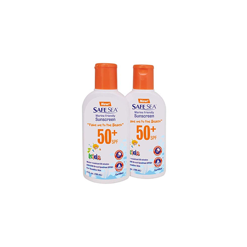 Safe Sea Anti-Jellyfish Sting Protective Lotion For Kids - Spf50+ - Jellyfish & Sea Lice Prevention Sunscreen (Kids2pack)