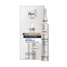 RoC Derm Correxion Serum Fill + Treat for Face, Neck, & Jawline, Wrinkle Filler, Advanced Retinol & Triple Hyaluronic Acid - 15ml