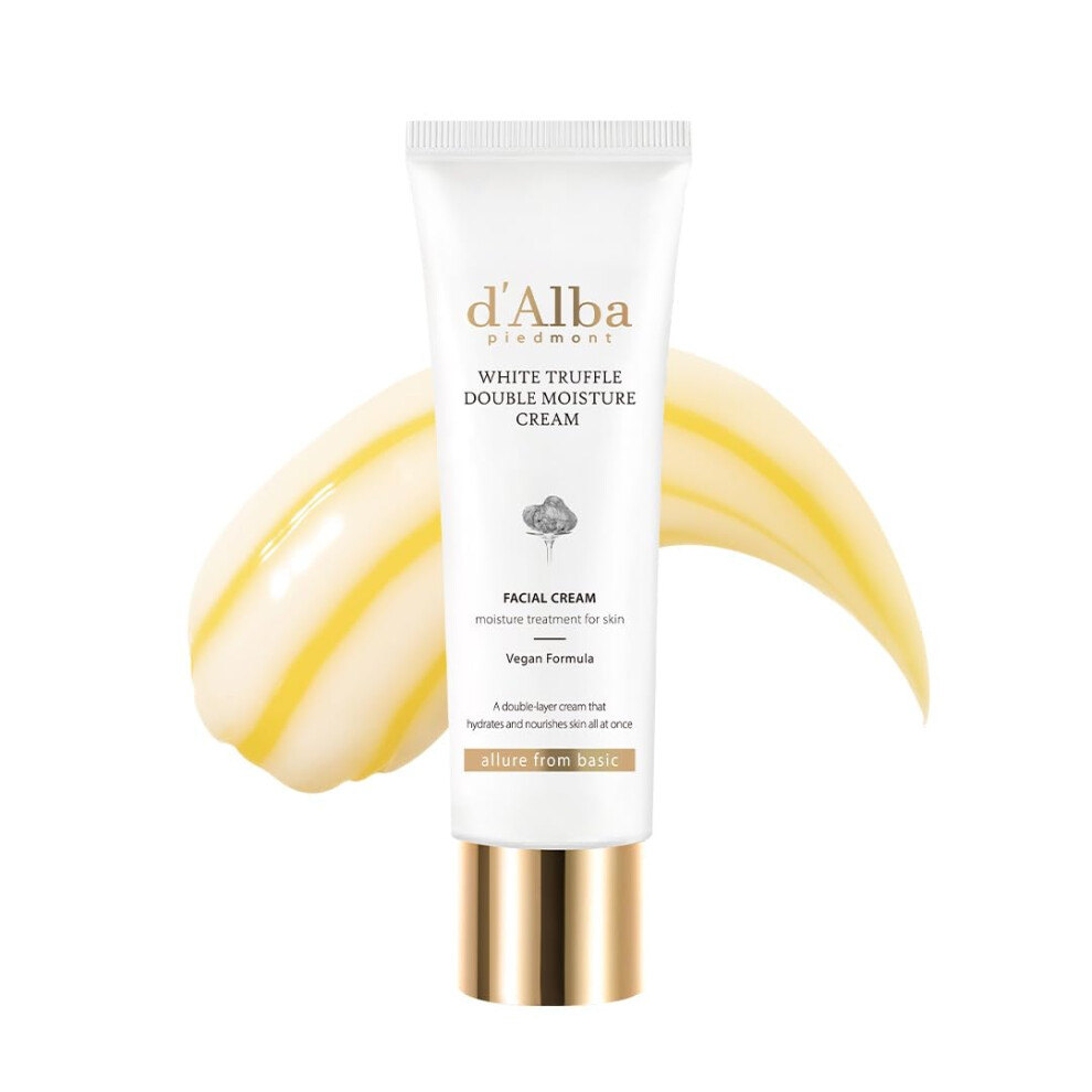 D'alba Piedmont White/Cream D'alba Truffle Double Moisture Vegan Moisturizer, Nourishing And Firming Dual Formula In One Tube, Korean Skincare (60Ml)