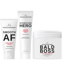The Bald Brothers 3 Piece Full Bald Head Care Set | Complete Skincare Set for Men | Cleanse, Exfoliate, Hydrate & Moisturise | Vegan | 60-90 Day
