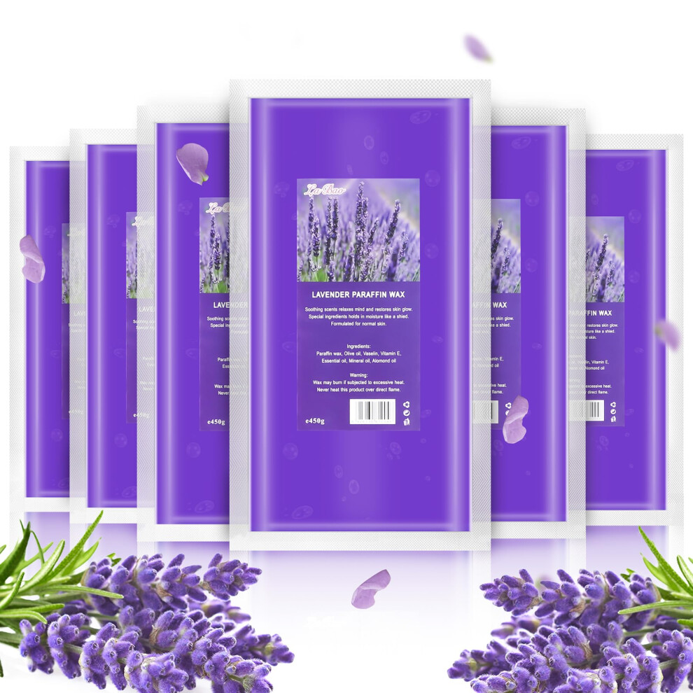 AYITOO Paraffin Wax Lavender 2700g, Paraffin Wax for Hands and Feet Aesthetic Treatments Moisturizing Deeply Hydrates, Paraffin Wax Block Set 450 x 6-image-OPC-PH2ZPG5-NEW
